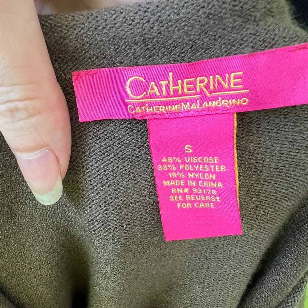 Catherine Malandrino Roll Neck Sweater 3/4 sleeve Brown Womens Small